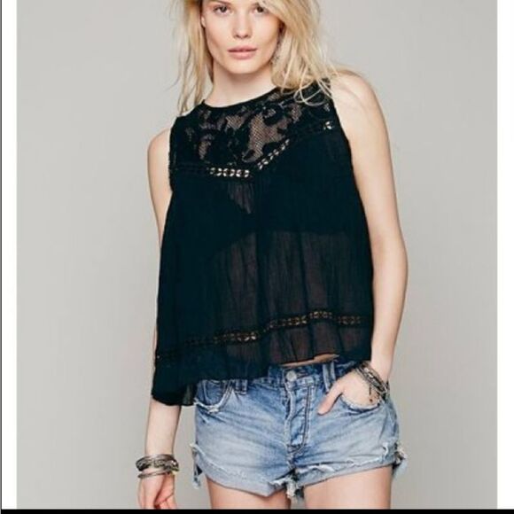 Free People FP One Flaw Away Back Crochet Tank Size XS - Picture 2 of 9